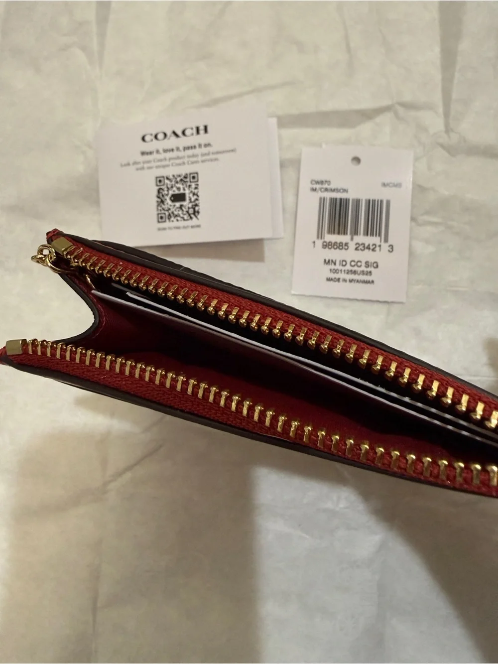 Coach Mini Skinny Id Case In  Signature Canvas